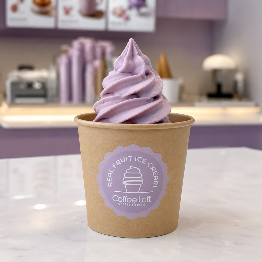 Cafe Loft ice cream shop print design by Bridge Creative Studio