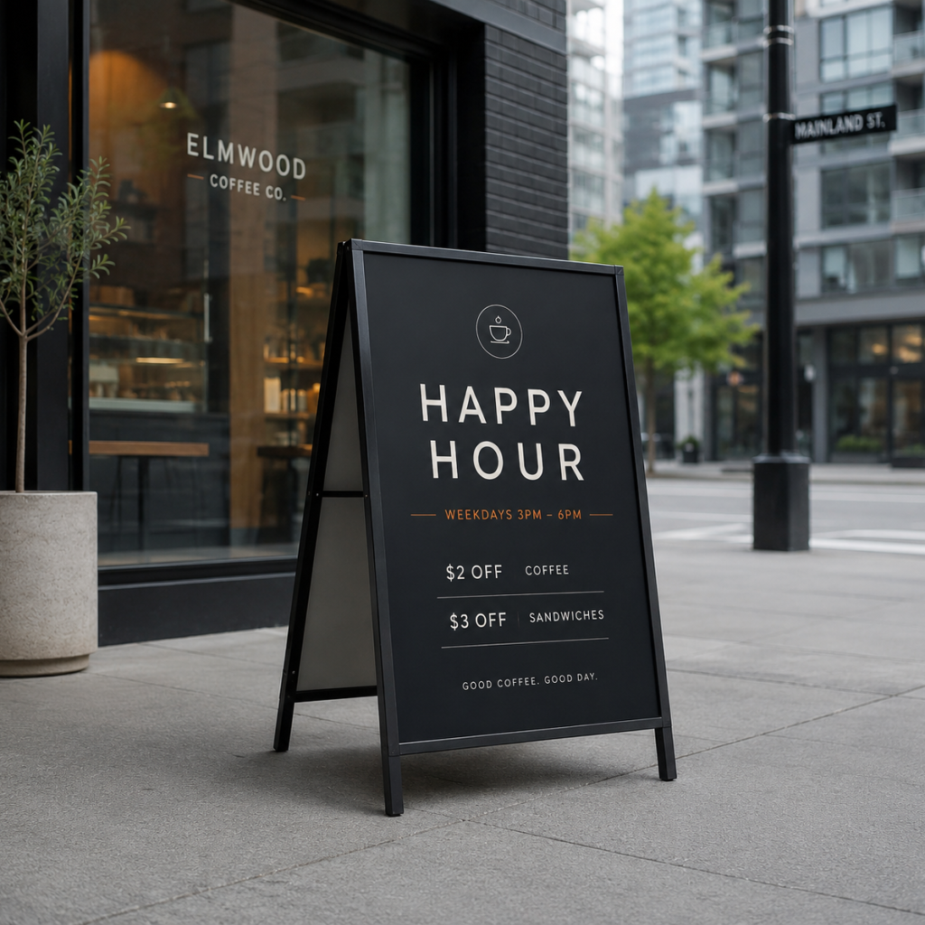 Elmwood Coffee print signage design by Bridge Creative Studio